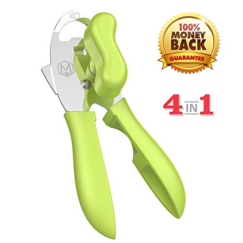 MATTAY Manual Food-Safe Stainless Steel and Durable Smooth Edge,Heavy Duty Ergonomically Designed Handle,Best Can Openers, Green