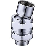 KES Shower Head Swivel Ball Adapter - Brass Ball Joint Adjustable Shower Arm Connector Universal Showering Component Polished Chrome, PSB100