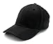 PU Leather Plain Adjustable Baseball Hats Snapback Closure, BLK