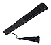 meifan Womens Multi Color Handmade Cotton Lace Folding Hand Fan (Black-A)
