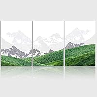 3 Piece Canvas Wall Art Green Landscape and Mountain Canvas Prints Home Artwork Decoration for Living Room,Bedroom - 16