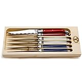 Jean Dubost Laguiole Steak Knives, 6-Piece, Assorted colors
