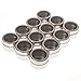FORCE MAGNET Upgraded LIDS - 12 Magnetic Spice Tins, 128 Custom Awesome Spice Labels, Free Pen Round Storage Spice Jars Set of 12, Clear Top Lid, Real Stainless Steel