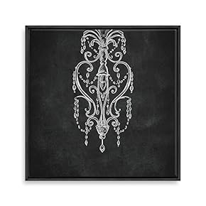 Framed Canvas Wall Art for Living Room, Bedroom Chandelier Silhouette X Canvas Prints for Home Decoration Ready to Hang - 16x16 inches