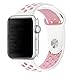 StarMoring Soft Silicone Sport Band Replacement Wrist Strap for iWatch Apple Watch Series 1 Series 2,38mm,M/L,White and Pink
