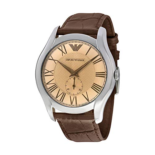 Emporio Armani Men's AR1704 Classic Champagne Dial Brown Leather, Watch
