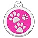 CNATTAGS Stainless Steel Enamel Pet ID Tags Designers Round Paws