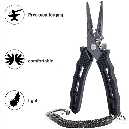 Auplew Angelzange Zangen Außen Multifunktionale Angeln Zangen Linie Cutter Hook Remover Tackle Edelstahl Anglerzange… – Bild 8