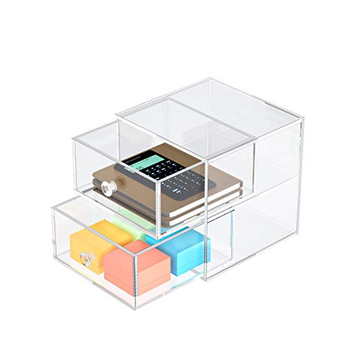 AITEE Desk Organizer Clear, Acrylic Desk Drawer Organizer for Office