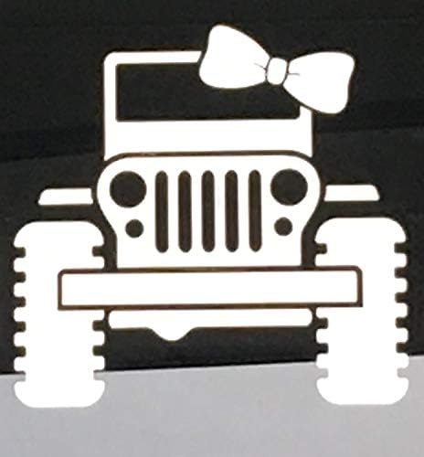 Sell It On Jeep Wrangler Family - White Vinyl Decal/Sticker for Car, Truck, Van, SUV - Stick Figure (Mom)