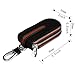 Leather Car Smart Key Chain Universal Key Holder Bag Black Zipper Case Cover Wallet Bag Shell Fob Ring