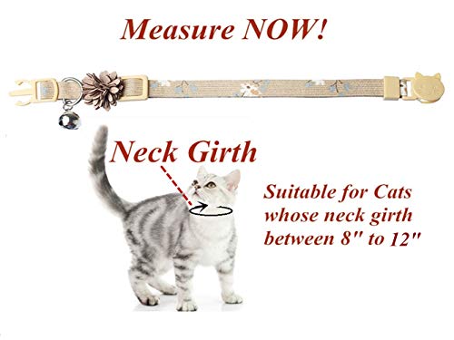 Pack of 3 Cat Flower Collar - Breakaway Small Dog Collars with Bell