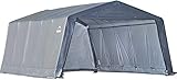 ShelterLogic Peak Style Garage-in-a-Box, Grey, 12 x 20 x 8 ft.
