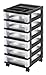 IRIS 6-Drawer Rolling Storage Cart with Organizer Top, Black primary