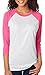 Next Level Unisex 3/4-Sleeve Raglan T-Shirt, Vintage Pink/HTHR Wht, Medium