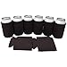 TahoeBay Neoprene Blank Can Coolers (12-Pack) Plain Bulk Collapsible Beer Soda Cover Coolies, Personalized Sublimation Sleeves for Weddings, Bachelorette Parties, HTV Projects (Black)