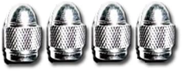 Majic Set of 4 Aluminum Metal Auto Car Tire Stem Valve Caps Silver Dome