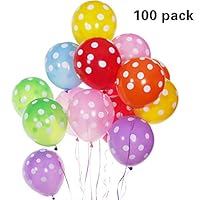 100 Pcs 12 Inches Colorful Balloons Latex Polka Dot Mix color Balloons for Party Supplies Birthday Wedding Decoration Christmas Baby Shower