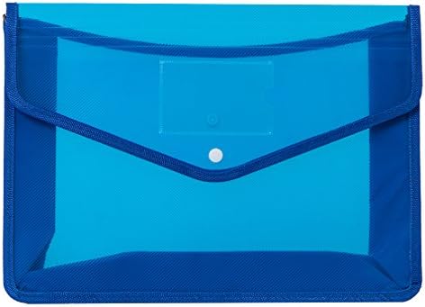 Expanding Poly Wallet File Organizer Protector 3.5 Inch Expansion,Buckle to Close,Letter Size 3 Colors (Blue)