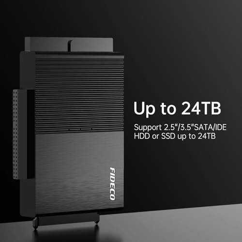 FIDECO IDE and SATA Adapter, USB 3.0 Hard Drive Adapter with Power Switch, SATA and IDE Converter for 2.5 Inch and 3.5 Inch HDD or SSD, CD-ROM, CD-RW, DVD-RW Drives
