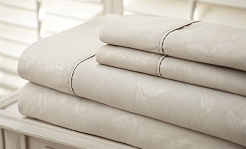 Hotel NY HIGHEST QUALITY Microfiber Embossed Flower Bedsheet - Soft and Wrinkle Free, Fade Resistant - Top Quality Guaranteed King Bone