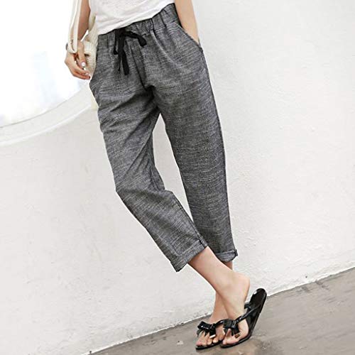 Botrong Women Pencil Pants Bandage Trousers Pants Long Pants Gray - Thumbnail 3