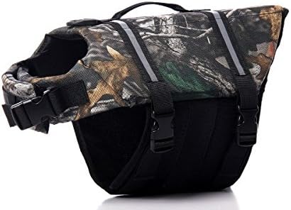 BonAchat Assorted Camouflage Oxford+Float EPE+Breathable Net Pet Dog Saver Life Vest Coat Flotation Float Life Jacket Preserver Reflective Quick Release Adjustable Aid Buoyancy