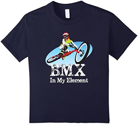 Kids Cool BMX Extreme Sports "In My Element" Graphic Tee Shirt 8 Navy