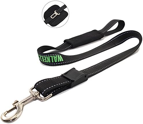 Dog Leash With Seat Belt Buckle,Reflective Pet Car Seat Belt Safety,Adjustable Nylon Dog Leads