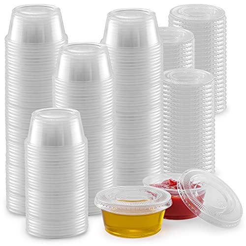 Simple Craft Clear Jello Shot Cups with Lids Plastic Portion Cup