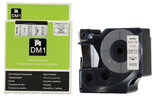DYMO Authentic Standard D1 53713 Labeling Tape (Black Print On White Tape, 1'' W X 23' L, 1 Cartridge)