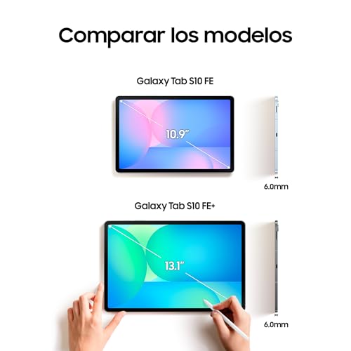 Galaxy Tab S10 FE+ 256GB, Tablet Android + S Pen, Galaxy AI, 8GB RAM, Pantalla de 13,1", Batería de Larga Duración, Gris, Garantía del Fabricante 3 Años + 1 Año Extra