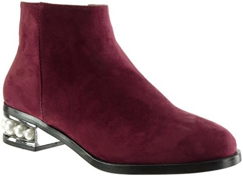 Angkorly - Women's Fashion Shoes Ankle Boots - Booty - Jewelry - Pearl Block high Heel 4 cm
