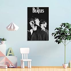 NBEI Poster rétro The Beatles – Peinture décorative sur toile pour salon, chambre à coucher – 50 x 75 cm - Les Beatles, Paul McCartney, John Lennon, RIngo Starr, George Harrison NBEI Poster rétro The Beatles - Peinture décorative sur toile pour salon, chambre à coucher - 50 x 75 cm – Image 4