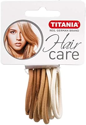 Titania Large Hair Elastics Mixed Brown 9 Pieces Creaseless
