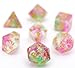 Polyhedral Gaming Dice Complete Sets of 7-Die Dice - D4 D6 D8 D10 D12 D20 & Percentile Dice – Great for Tabletop, Roleyplaying & DnD Games, Math & MTG (Purple/Green)