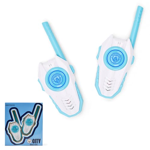 Man City FC Officially Licensed Walkie Talkie 2-Pack Set - Easy-to-Use Durable Ideal Kids Outdoor Toy Gift for Young The Citizens' Supporters