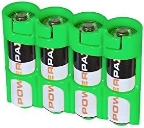 Storacell by Powerpax SlimLine AA Battery Caddy, Glow-in-the-Dark Moonshine, Holds 4 Batteries by Storacell