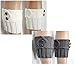 Women Winter Leg Warmer with Button Crochet Knit Boot Cuffs (2 Pair Grey/white)