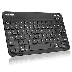 TECKNET Bluetooth Ultra-Slim Wireless Keyboard with Built-in Li-polymer Rechargeable Battery for All iOS, Mac, iPad…