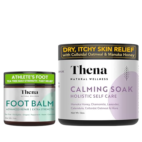 Thena Tea Tree Foot Repair Balm and Organic Calming Bath Soak Bundle