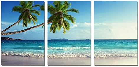 The Decor Shop - Canvas Prints Coconut Palm Seaside Seascape Photo Print on Canvas Wall Art Stretched Artwork for Home Office Decorations