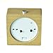 ECVISION Handmade Alarm Clock Classic Small Square Silent Table Snooze Zelkova Clock Beech Wood Travel Clock with nightlight (Light Woodgrain)