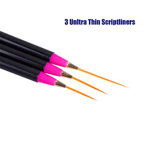 15 Pcs Paintbrushes, Detail Fine Miniature Paint Brushes Mini Tiny Micro Paintbrush Painting Set | Extra Fine Point Tip | for Figurine Fabric Citadel Face Acrylic Watercolor Oil by Afantti