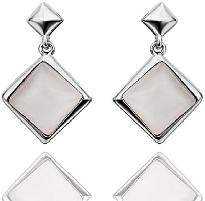 18K gold plated earings white square zircon