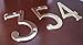 ZW Hardware A200 4 Inch Brass Bright Brass House Number 4