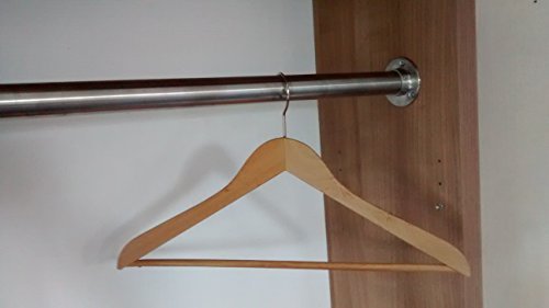 60 cm/Stainless Steel Set for Wardrobe Wardrobe Hanging Rail – Stainless Steel V2 A 33.7 mm – High-Quality surface or recess Livindo