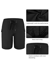 Baleaf - Bañador de secado rápido, UPF 50+, con forro de malla y bolsillos laterales