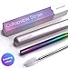 Eco-Pals | Collapsible Straw with Soft Silicone Mouthpiece & Case | Stainless Steel Straws Drinking Reusable | Dishwasher Safe | +1 Straw Cleaning Brush For Travel (Unicorn)