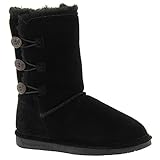 BEARPAW Girls' Lauren Youth Fashion Boot, Black Ii, 5 M US Big Kid